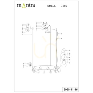 LED-Kronleuchter Mantra SHELL 7260, goldfarben, 86 cm, 3000 K small 7