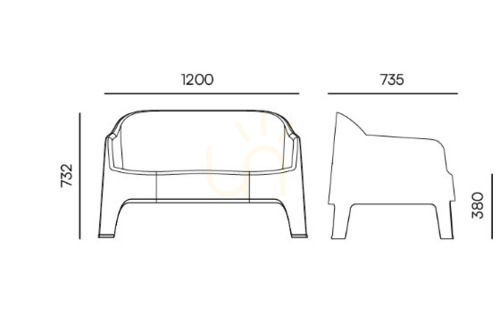 Prüfen 🛋️ MILANE Gartensofa - modernes 2-Sitzer Sofa für Terrasse und Garten - FERNE 🌿☀️