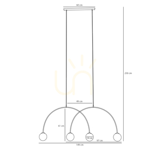 Pendelleuchte Aldex Una 4 Red Chilli L, rot, 4 × E14, 149 cm, 1116L19_L small 3