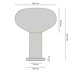 Tischleuchte Aldex Flo Cream M – beige, Opalglas, 26 cm, 7000B9_M small 4