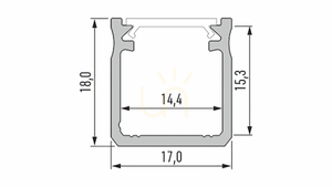 LED LUMINES Profil Typ Y RAL1923 matt. 1 m small 1