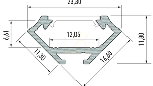 LUMINES LED-Profil Typ C RAL1923 matt. 2 m small 1