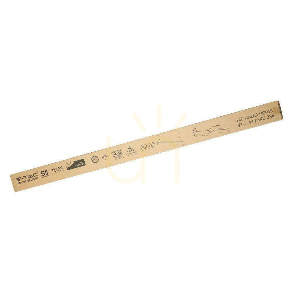 Zeige V-TAC LED Linear SAMSUNG CHIP 40W Aufputz/abgehängt für Anschluss Silber 0-10V 120cm VT-7-43 4000K 3590lm V-TAC LED Linear SAMSUNG CHIP 40W Aufputz/abgehängt für Anschluss Silber 0-10V 120cm VT-7-43 4000K 3590lm