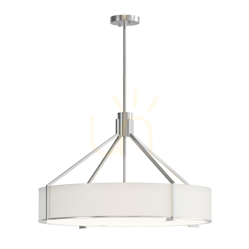 Prüfen Pendelleuchte Doretto 6-flammig 70 cm Weiß Creme Satin Nickel E27 Open Design Highlights
