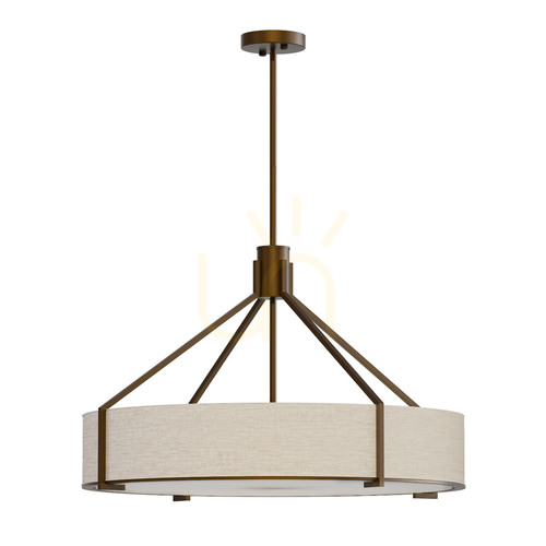 Prüfen Pendelleuchte Doretto Chocco 70 6-flammig Weiß Braun Beige E27 Open Design Highlights