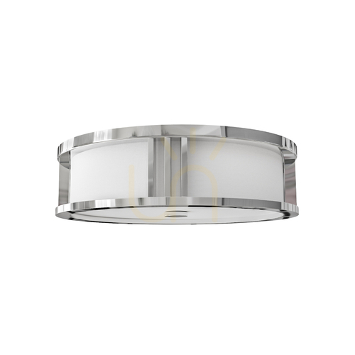 Prüfen Plafond Sandro 3xE27 35 cm Weiß Creme Chrom Metall Glas Stoff Open Design Highlights