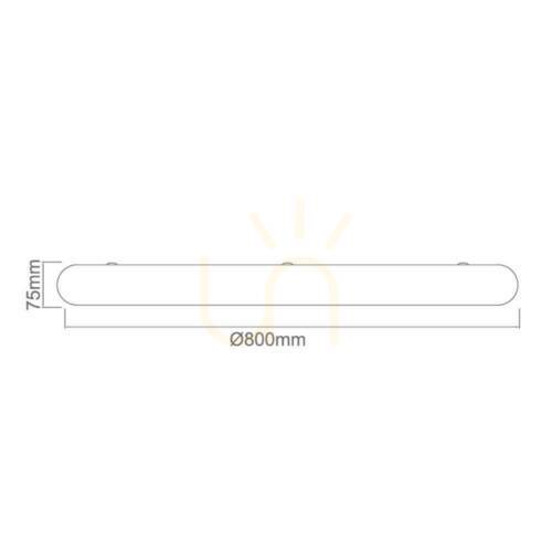 Prüfen Plafond Piatto 80 Toupe Weiß 800 mm LED 3000K Acryl Metall Open Design Highlights