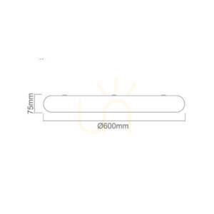Plafond LED Weiß 60 cm 3000K Acryl Metall Piatto Open Design Highlights small 1