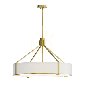 Pendelleuchte Doretto 6-flammig Weiß-Creme Satin-Gold 70 cm Open Design Highlights small 1