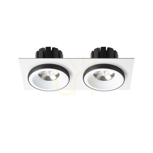 Prüfen Set aus Einbauspots Rendl SHARM SQ II LED 2x10W 3000K weiß/schwarz R14584