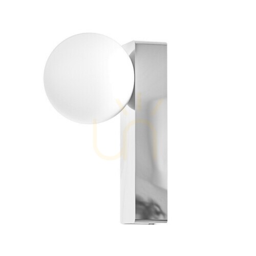 Prüfen Wandleuchte Open Design Highlights Boletta IP44 Weiß Opal Chrom G9 8W