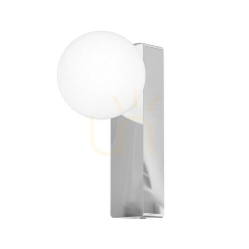 Prüfen Wandleuchte Open Design Highlights Boletta IP44 Weiß Opal Chrom G9 8W