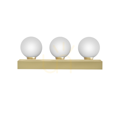 Prüfen Wandleuchte Merino 3-flammig IP44 Weiß Opal Satin Gold Open Design Highlights