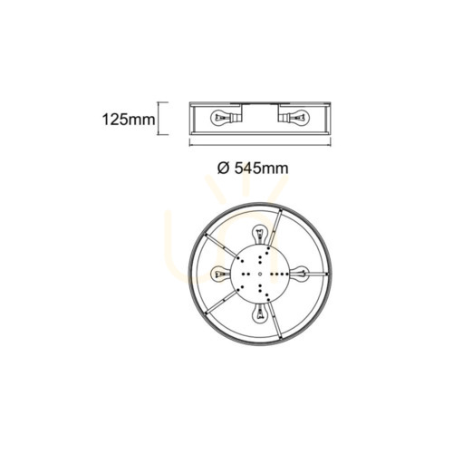 Prüfen Plafond Zalindro 4-flammig 54 cm Weiß Gold Metall Glas Stoff E27 Open Design Highlights