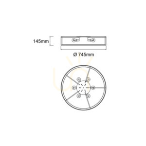 Plafond Zalindro 6x E27 Weiß Creme Chrom Ø745 mm Open Design Highlights small 1