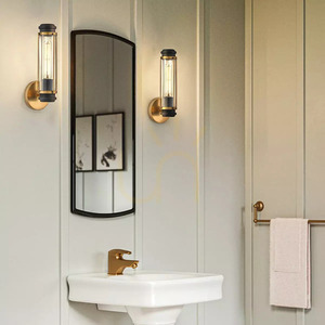Masthead Wandleuchte - 1 Lichtquelle - Messing Heritage Brass und Schwarz Elstead small 4