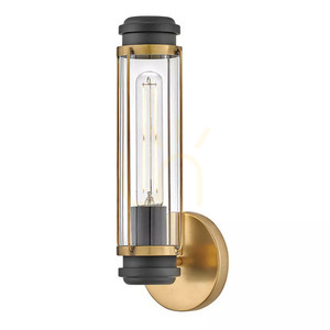Masthead Wandleuchte - 1 Lichtquelle - Messing Heritage Brass und Schwarz Elstead small 0