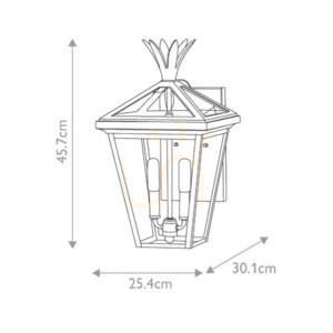 Mittlere Wandlaterne Palm - 2 Lichtquellen - Patinierte Bronze Elstead 4 Mittlere Wandlaterne Palm - 2 Lichtquellen - Patinierte Bronze Elstead small 4