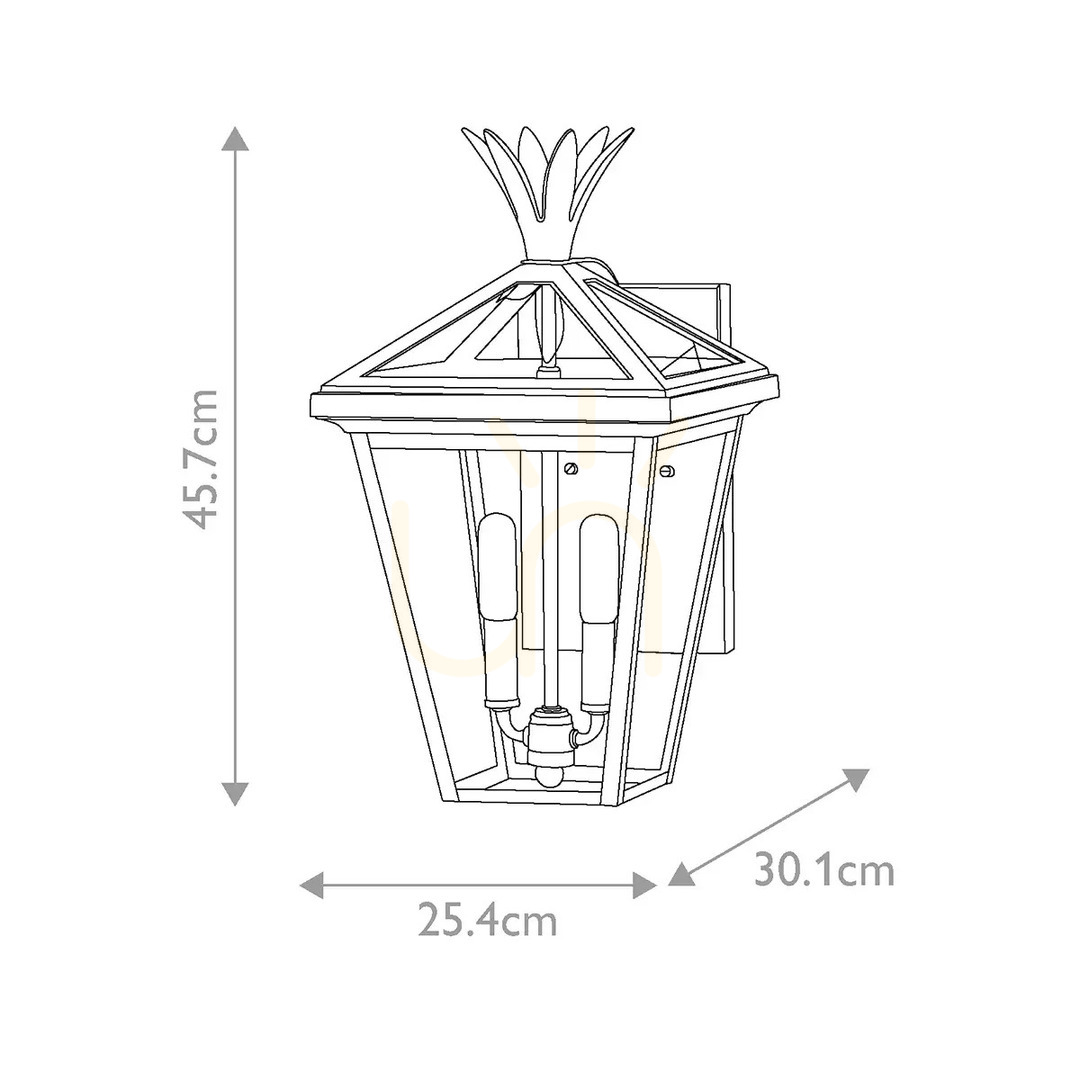 Zeige Mittlere Wandlaterne Palm - 2 Lichtquellen - Patinierte Bronze Elstead Mittlere Wandlaterne Palm - 2 Lichtquellen - Patinierte Bronze Elstead
