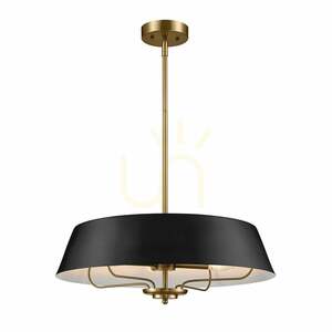 Luella Pendelleuchte / Semi-Flush-Deckenleuchte - 4 Lichtquellen - Schwarz und Messing Elstead small 8