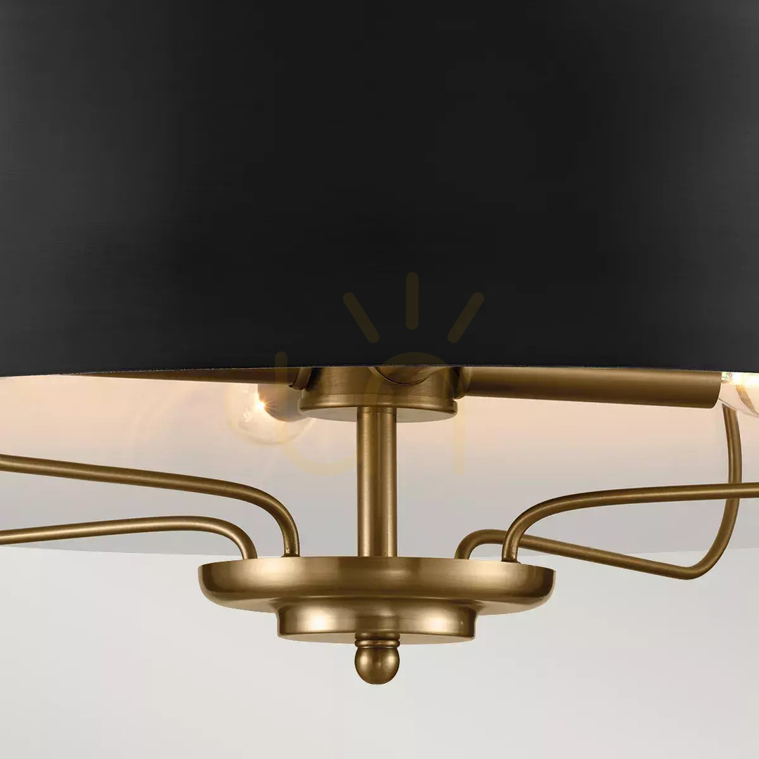 Vorschau Luella Pendelleuchte, Halb-Plaf - 4 Lichtquellen - Schwarz, Messing Elstead Luella Pendelleuchte, Halb-Plaf - 4 Lichtquellen - Schwarz, Messing Elstead