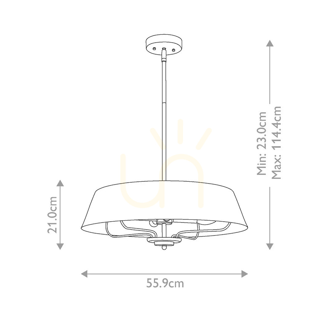 Vorschau Luella Pendelleuchte, Halb-Plaf - 4 Lichtquellen - Schwarz, Messing Elstead Luella Pendelleuchte, Halb-Plaf - 4 Lichtquellen - Schwarz, Messing Elstead