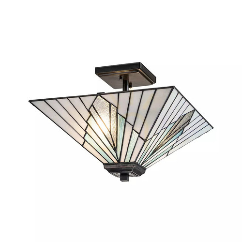 Prüfen Pendelleuchte / Semi-Flush-Deckenleuchte Alderley - 2 Lichtquellen - Vintage-Bronze Elstead