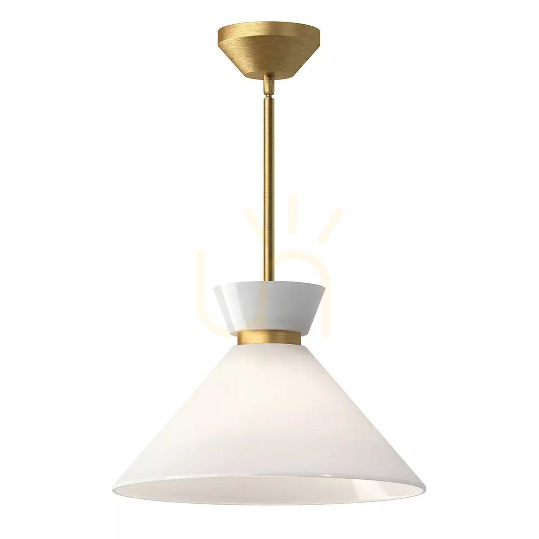 Prüfen Halston Pendelleuchte - 1 Lichtquelle - Gebürstetes Gold Elstead Halston Pendelleuchte - 1 Lichtquelle - Gebürstetes Gold Elstead