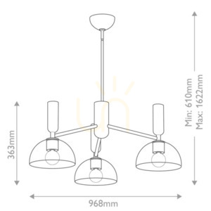 Jude Kronleuchter - 3 Lichtquellen - Gebürstetes Gold Elstead 3 Jude Kronleuchter - 3 Lichtquellen - Gebürstetes Gold Elstead small 3