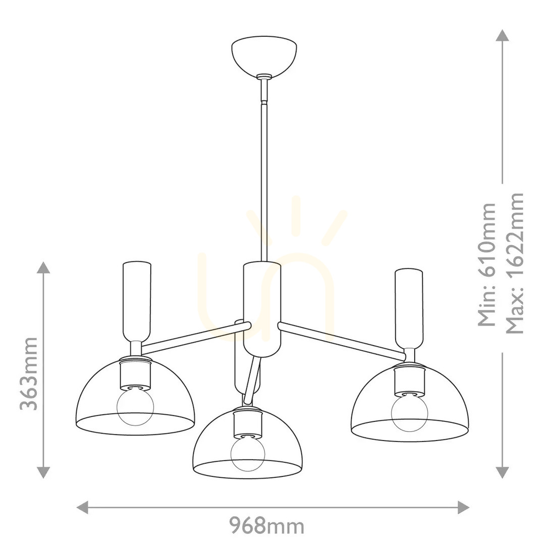 Anzeige Jude Kronleuchter - 3 Lichtquellen - Gebürstetes Gold Elstead Jude Kronleuchter - 3 Lichtquellen - Gebürstetes Gold Elstead