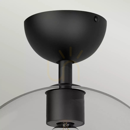 Prüfen Semi-Flush-Deckenleuchte Jude E27 – Schwarz matt, Klarglasschirm – Alora Mood / Elstead
