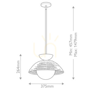 Perth Pendelleuchte - 1 Lichtquelle - Gebürstetes Gold Elstead small 6