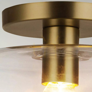 Sylvia Semi-Flush Deckenleuchte mit Glasschirm - 1 Lichtquelle - Gold gebürstet Elstead small 2