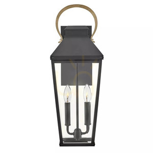 Dawson große Wandlaterne - 2 Lichtquellen - Schwarz, Bronze poliert Elstead small 1