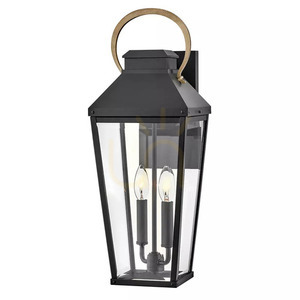 Dawson große Wandlaterne - 2 Lichtquellen - Schwarz, Bronze poliert Elstead small 0