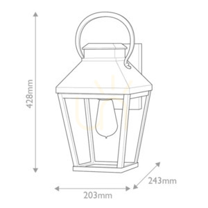 Dawson mittelgroße Wandlaterne - 1 Lichtquelle - Schwarz, patiniert Elstead small 7