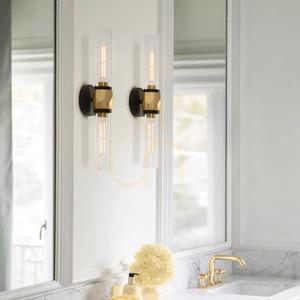 Wandleuchte Ellison IP44 - 2 Lichtquellen - Schwarz und Messing Heritage Brass Elstead small 6