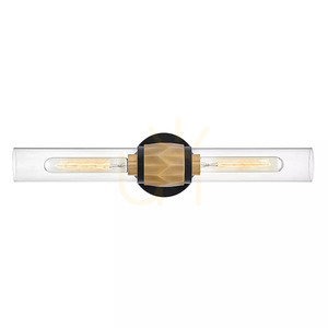 Wandleuchte Ellison IP44 - 2 Lichtquellen - Schwarz und Messing Heritage Brass Elstead small 0