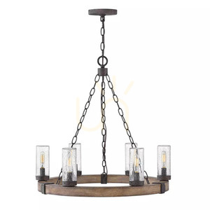Sawyer Hängelaterne - 6 Lichtquellen - Holzimitation Elstead 0 Sawyer Hängelaterne - 6 Lichtquellen - Holzimitation Elstead small 0