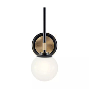 Benno Wandleuchte - 1 Lichtquelle - Schwarz, Champagner Elstead small 1