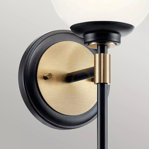 Benno Wandleuchte - 1 Lichtquelle - Schwarz, Champagner Elstead small 2
