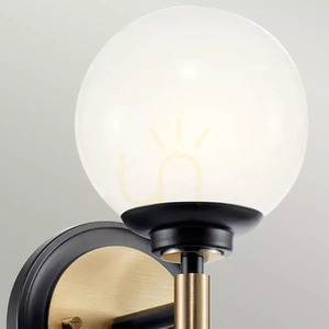 Benno Wandleuchte - 1 Lichtquelle - Schwarz, Champagner Elstead small 3