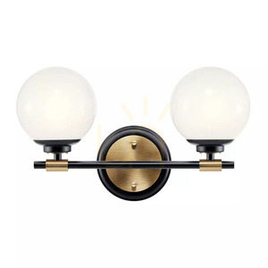 Benno Wandleuchte - 2 Lichtquellen - Schwarz, Champagner Elstead small 1