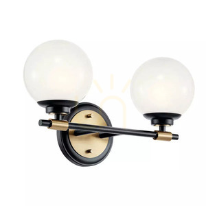 Benno Wandleuchte - 2 Lichtquellen - Schwarz, Champagner Elstead small 0
