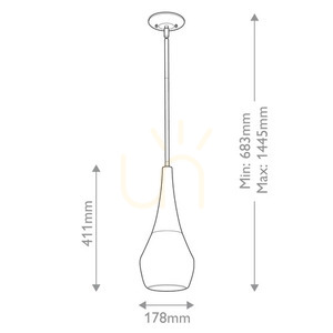 Deela Pendelleuchte - 1 Lichtquelle - Champagner Bronze Elstead small 7