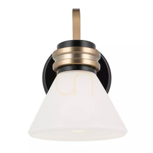 Farum Badezimmer-Wandleuchte IP44 - 1 Lichtquelle - Schwarz, Champagner-Bronze Elstead small 1