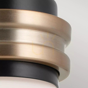 Farum Badezimmer-Wandleuchte IP44 - 1 Lichtquelle - Schwarz, Champagner-Bronze Elstead small 3