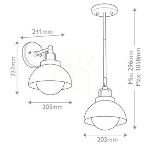 Wandleuchte, Semi-Plafond, Niva Pendelleuchte - 1 Lichtquelle - Schwarz Elstead small 7