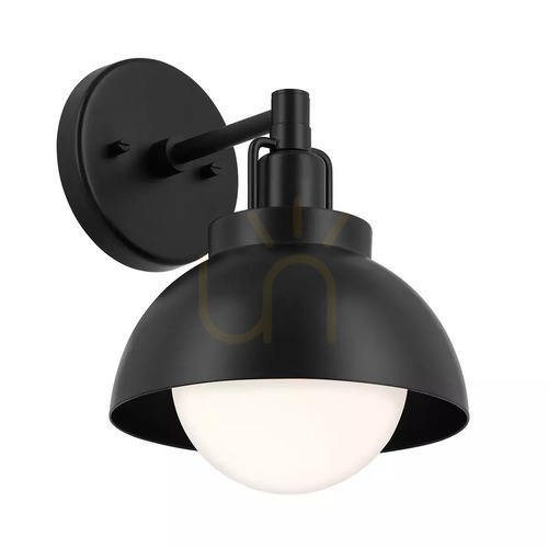 Prüfen Niva Wandleuchte / Semi-Flush-Deckenleuchte / Pendelleuchte - 1-flammig E27 - Schwarz Elstead
