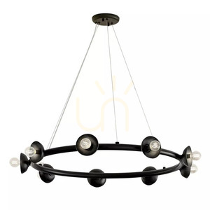 Kronleuchter Palta - 9 Lichtquellen - Satinschwarz Elstead small 0